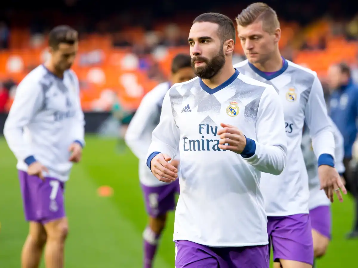 Dani Carvajal- entrenando con Real Madrid