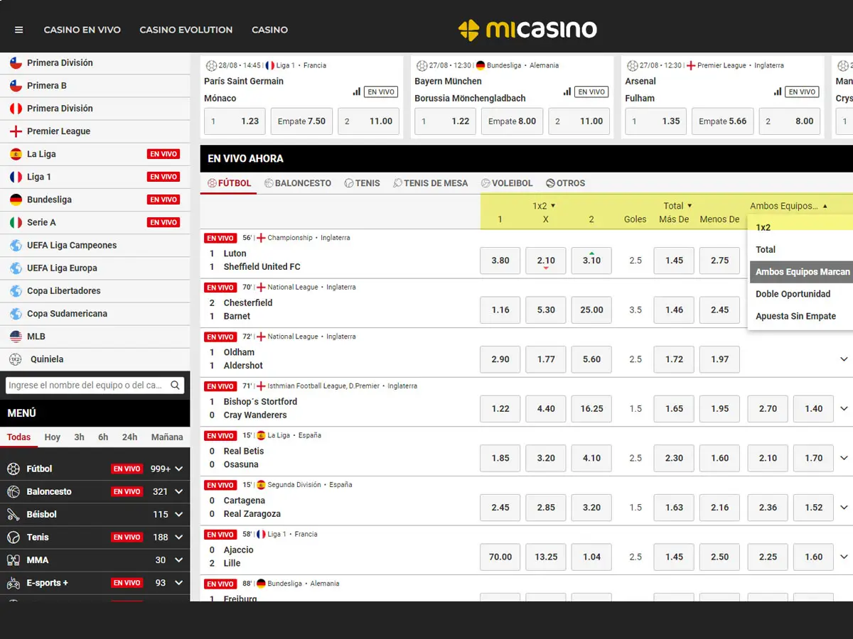 apuesta de futbol - mi casino