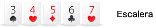 escalera en el poker
