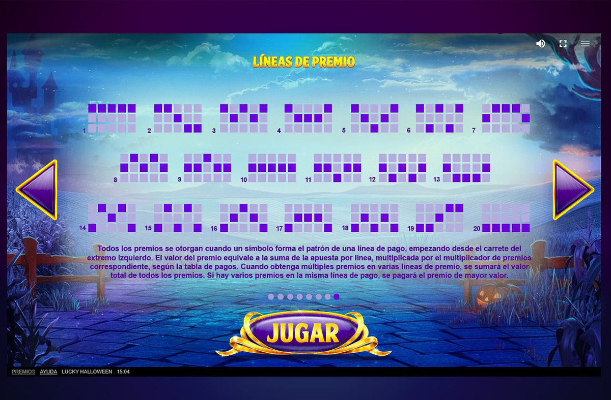 líneas de premio - mi casino