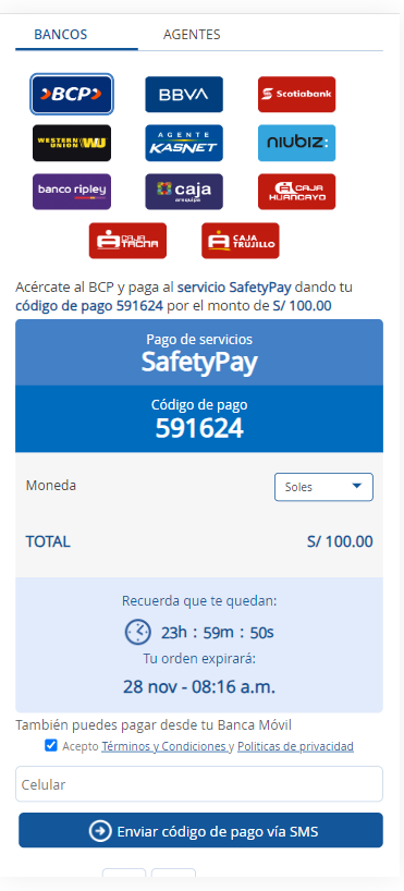Formas de depósito Perú