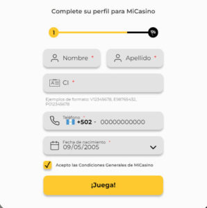 cómo depositar en Guatemala Mi Casino