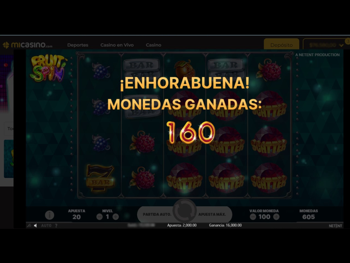 Tragamonedas Fruit Spin para ganar dinero fácil MiCasino