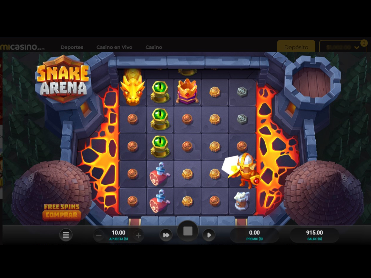 Slot Snake Arena: acción y premios en un solo tragamonedas MiCasino