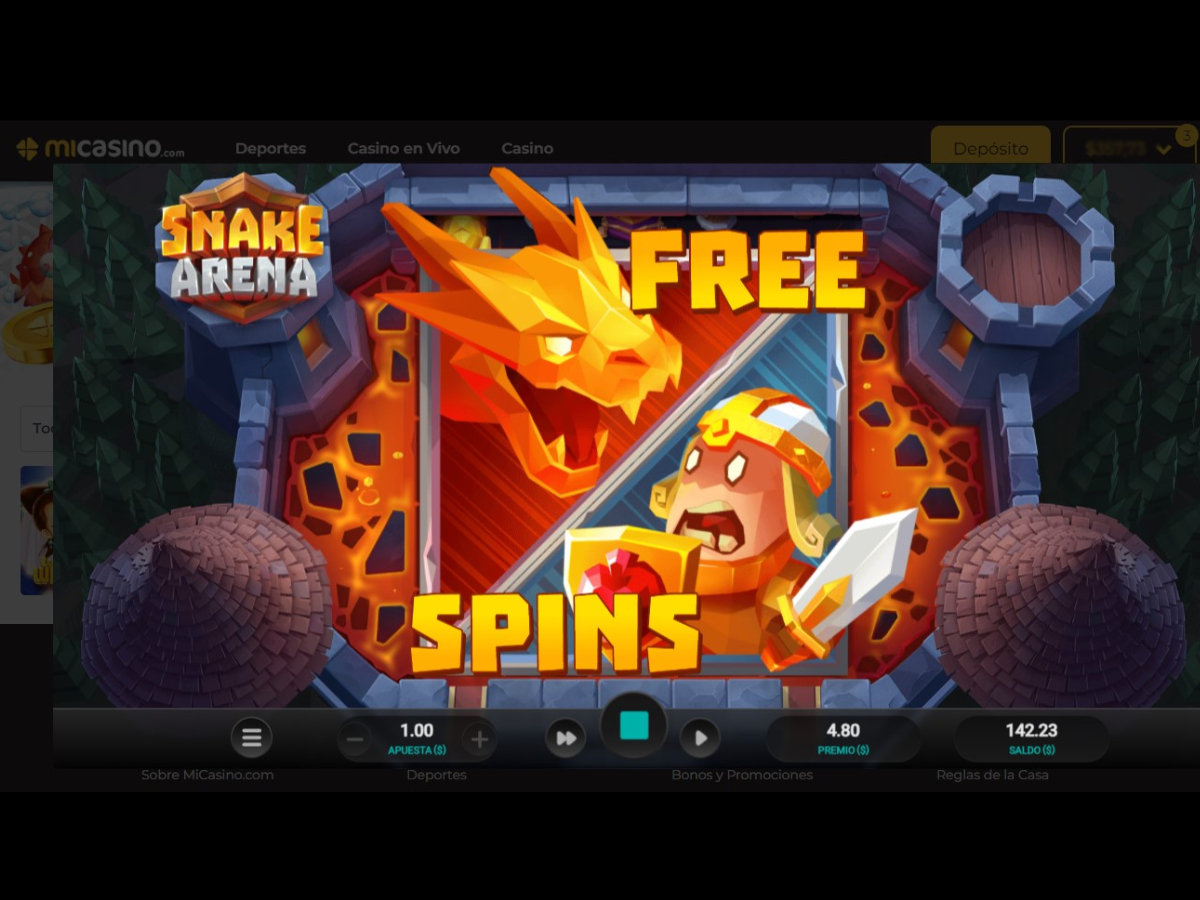 Slot Snake Arena: acción y premios en un solo tragamonedas MiCasino