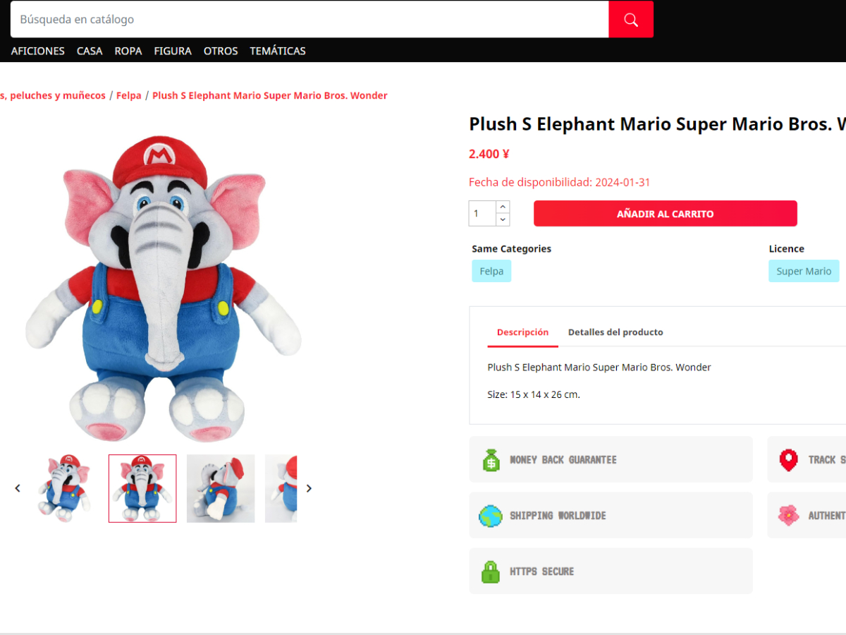¡Éxito de Ventas! El Peluche de Wonder, el Elefante de Super Mario Bros Mi Casino