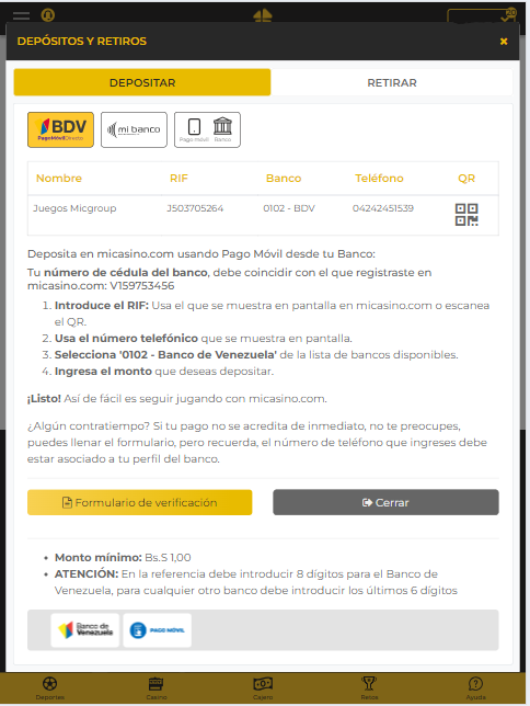 casino online venezuela deposito