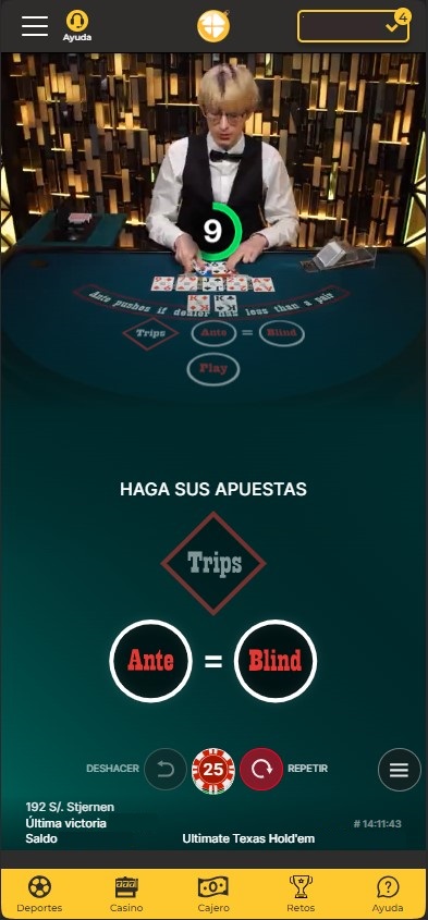 Ultimate Texas Holdem apuesta