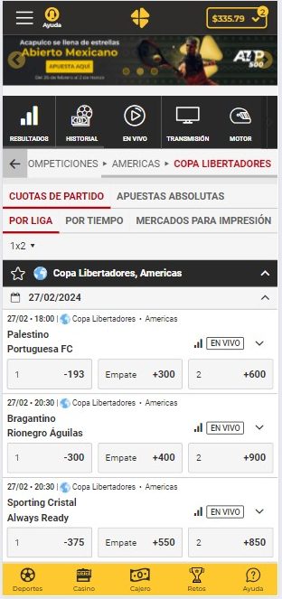 Apuestas deportivas CONMEBOL