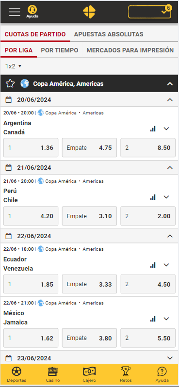 Bono en Casino Online Bono TROFEO Eurocopa y Copa América 2024 apuestas deportivas