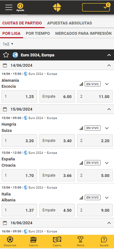 Bono en Casino Online Bono TROFEO Eurocopa y Copa América 2024 apuestas deportivas