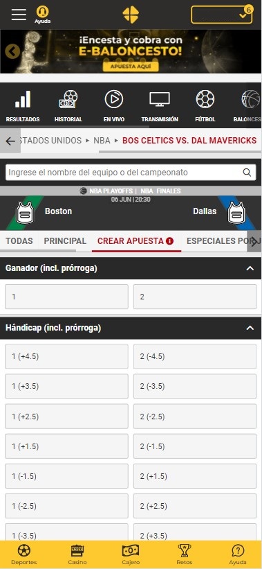 Apuesta Boston vs Dallas final NBA