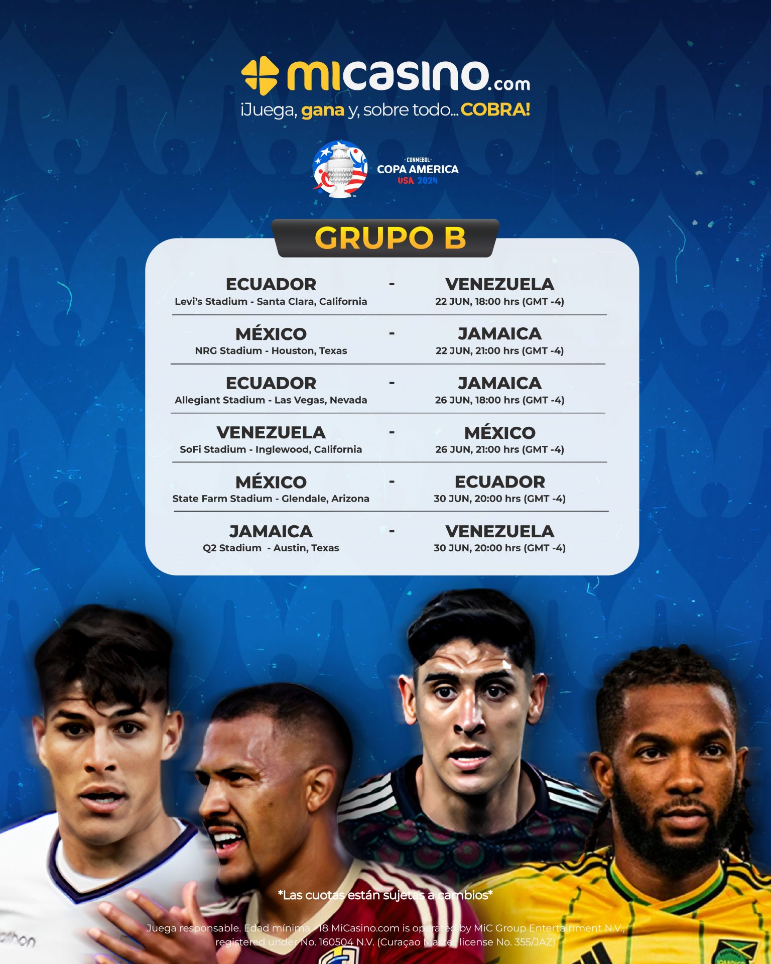 CALENDARIO PARTIDOS GRUPO B