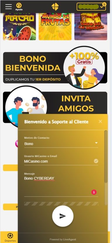 Aprovecha los mejores descuentos y promociones con el Bono CYBERDAY MiCasino.com