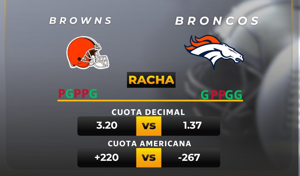 apuestas deportivas y pronóstico Browns vs Broncos resultados NFL momios picks semana 13 HOY futbol americano