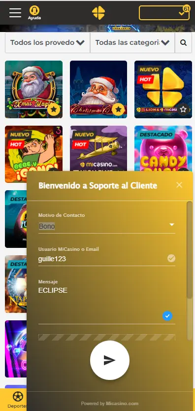 Bono ECLIPSE- Dinero gratis para jugar y ganar- MiCasino.com