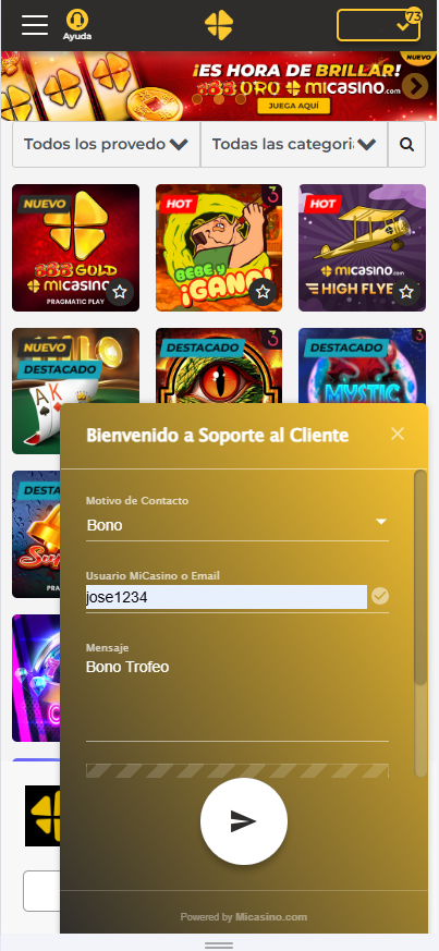 Bono Trofeo - Multi - casino online - Apuestas deportivas - MiCasino.com
