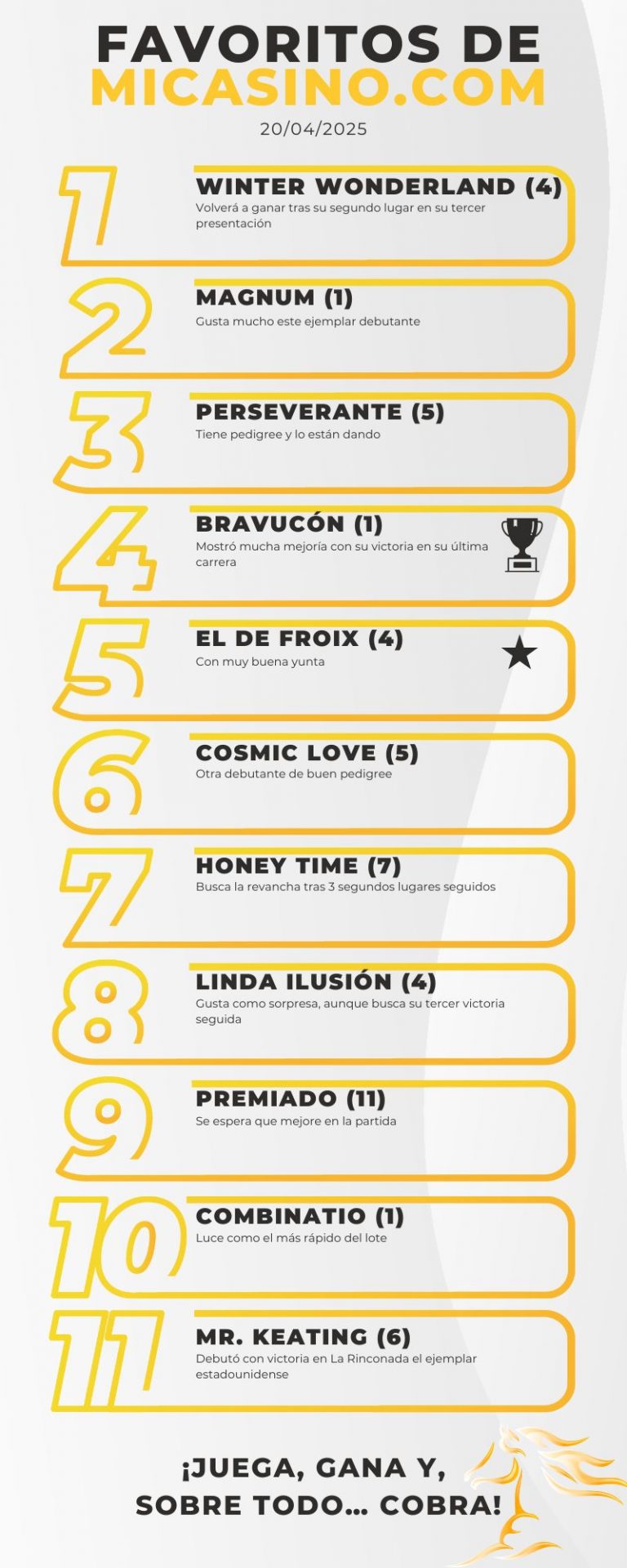 Parley 5y6 Hipismo Venezolano: Emoción y Pasión en La Rinconada este Domingo 20 de Abril MiCasino.com 