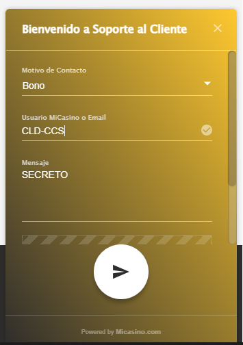 bono secreto registro - micasino.com