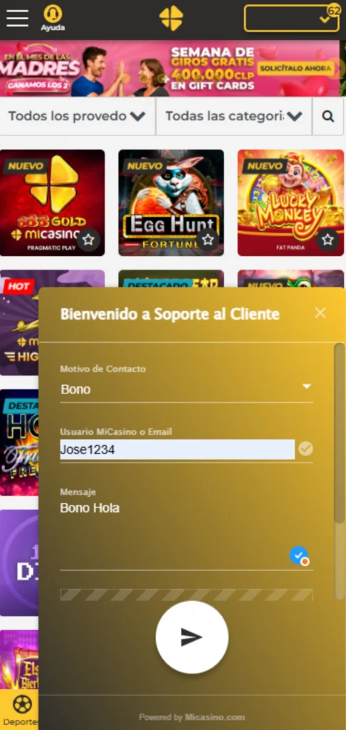 Bono Hola - Multi - Casino Online - Apuestas deportivas - MiCasino.com 