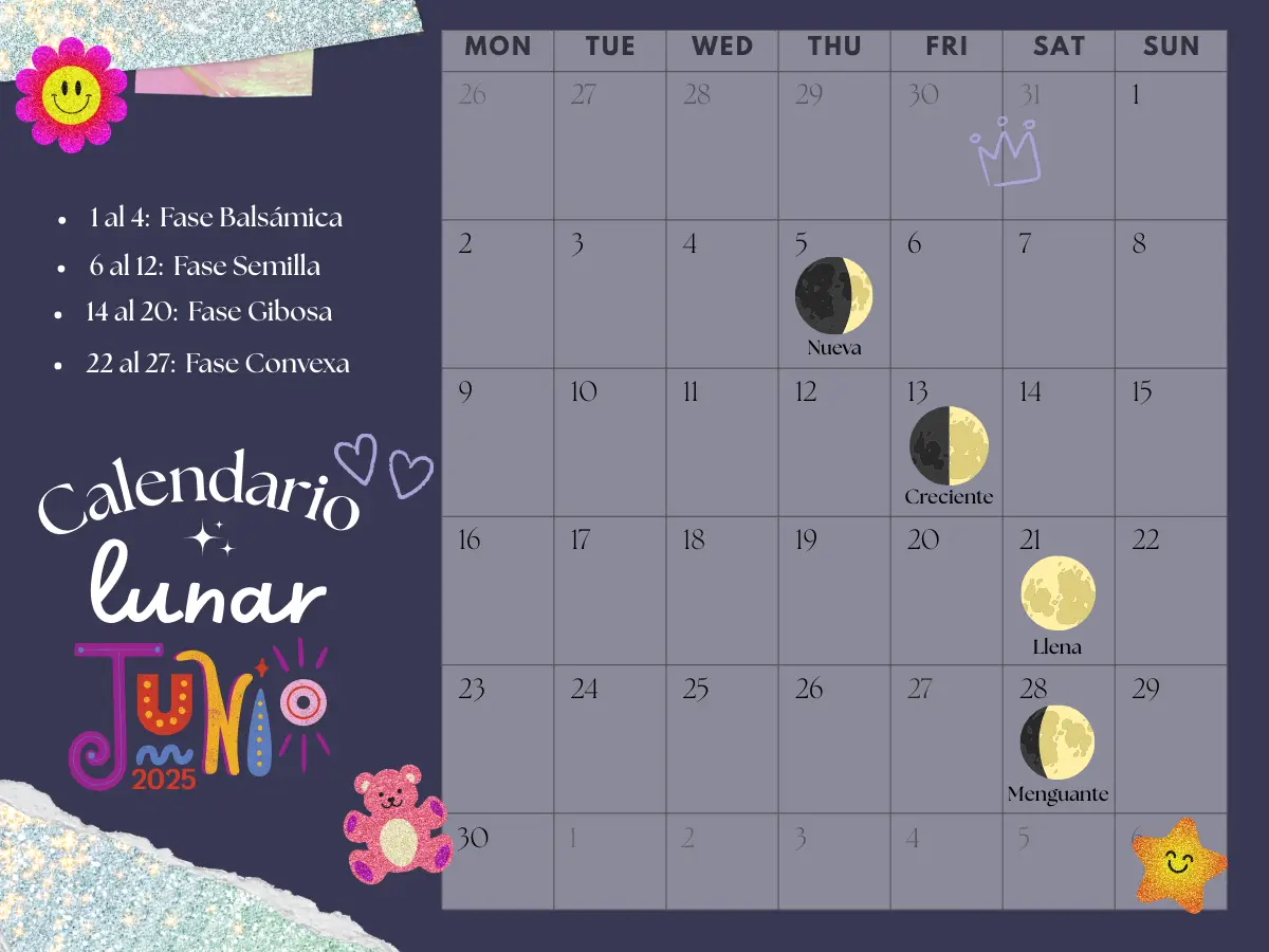 Calendario lunar de junio de 2025 🌓 Fases, rituales y consejos MiCasino.com