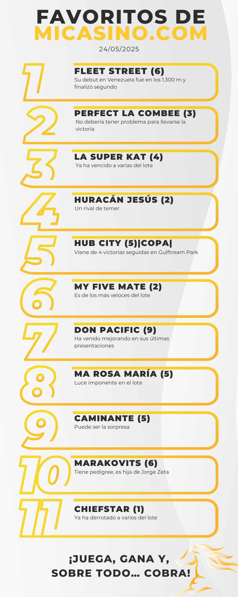 Hipismo venezolano: parley del 5y6 con los caballos ganadores - MiCasino.com 