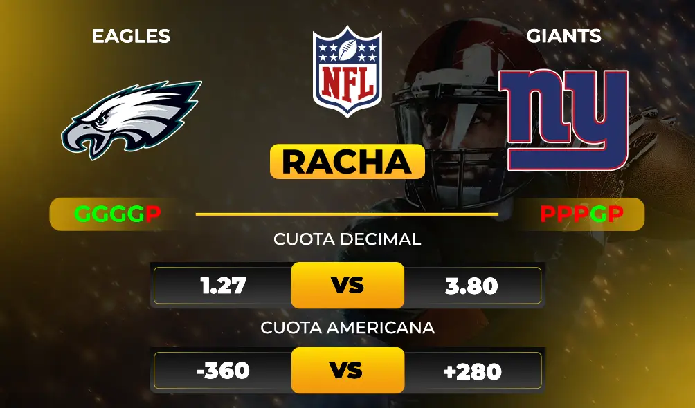 Eagles vs Giants - Pronóstico y apuesta recomendada NFL	 Cuotas MiCasino