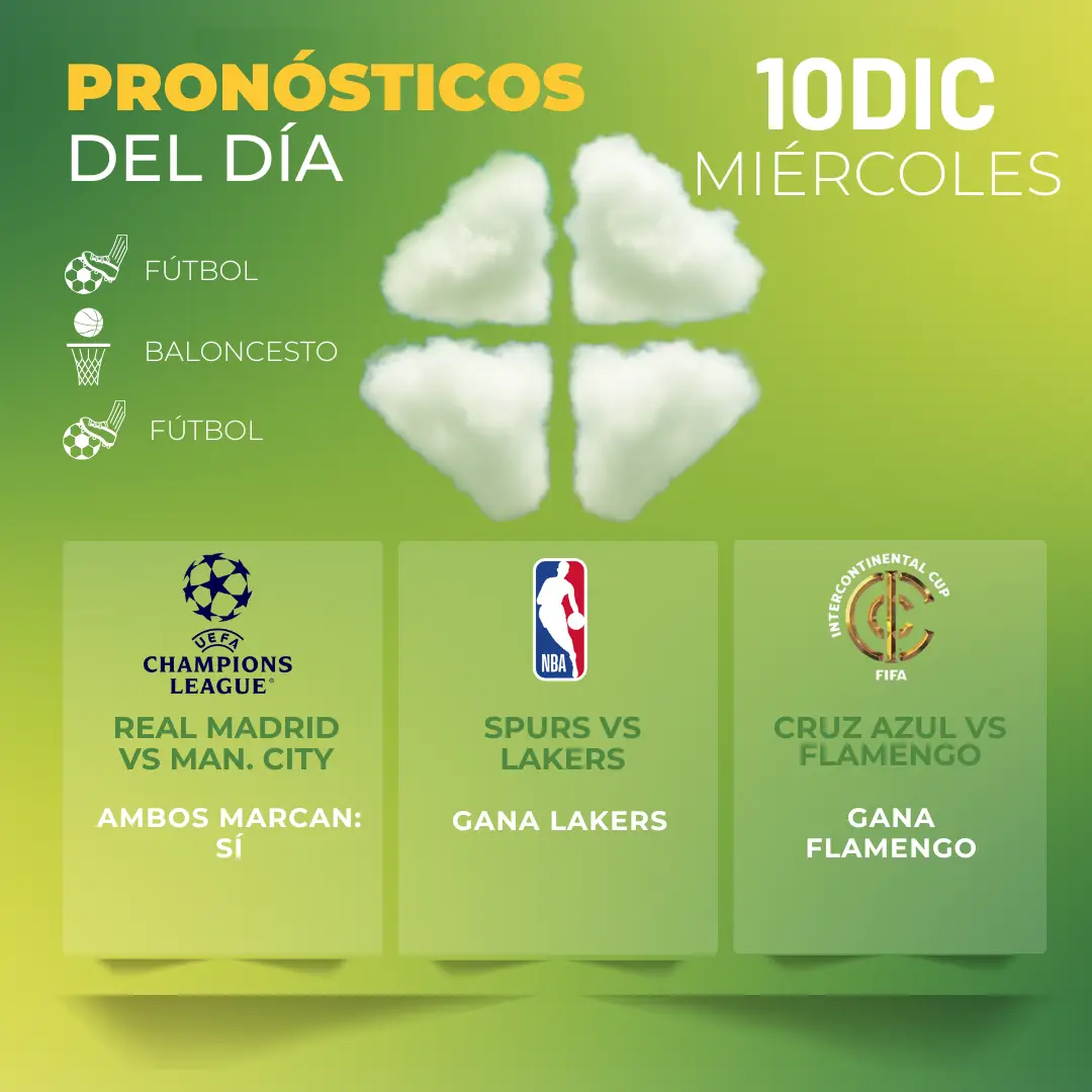 Pronósticos Deportivos Gratis 10 diciembre MiCasino