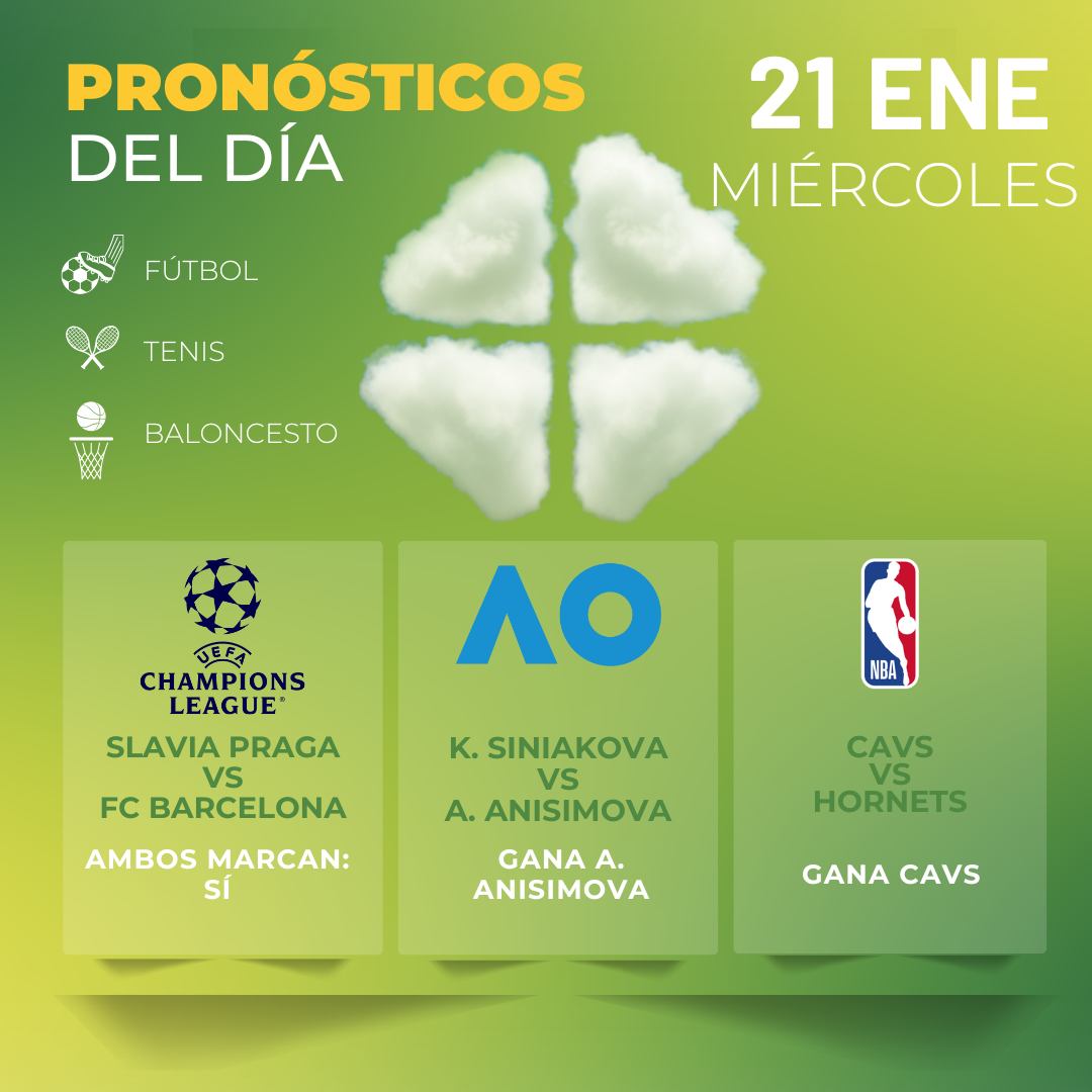 Pronósticos deportivos GRATIS para hoy miércoles 21_1_2026 - MiCasino