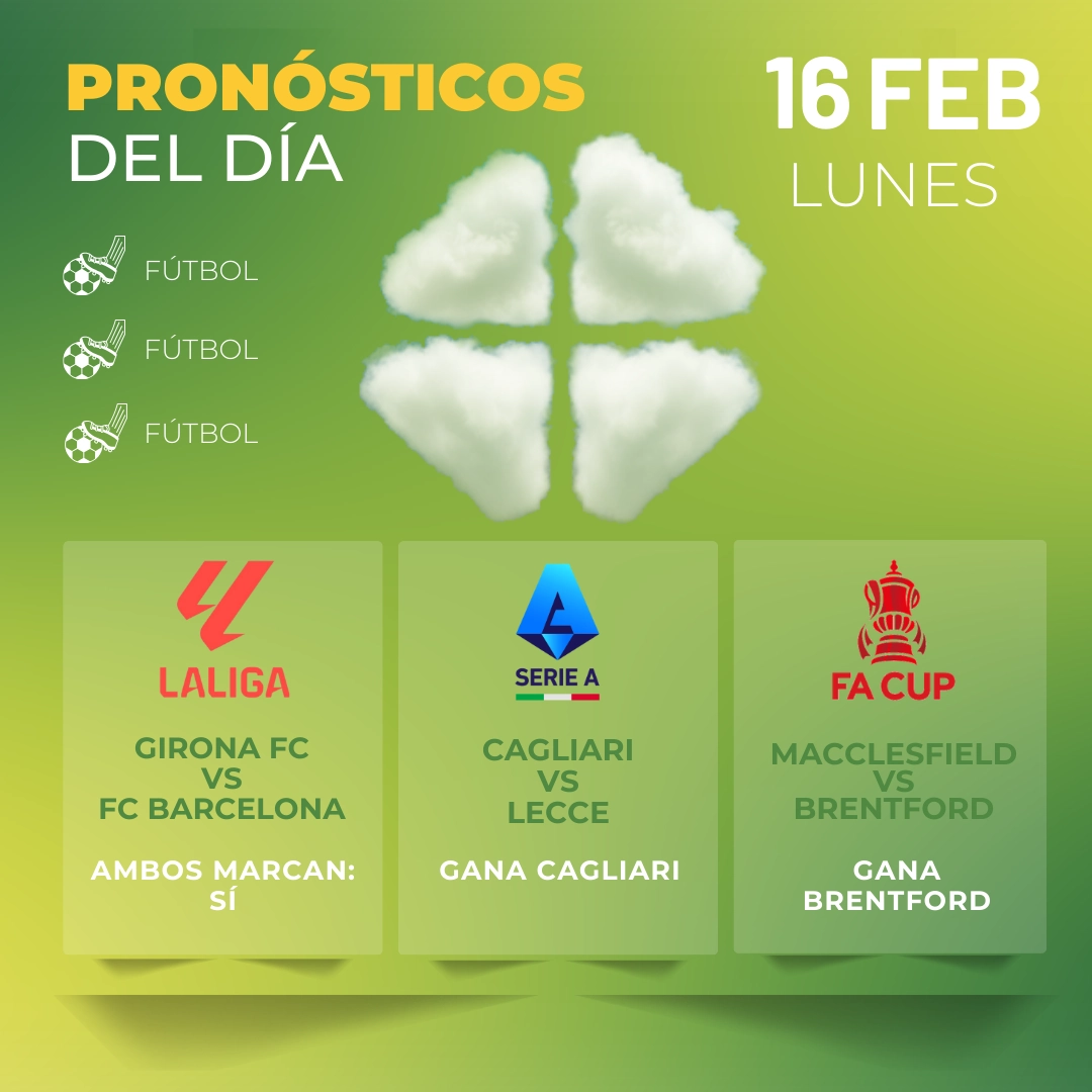 Pronósticos deportivos GRATIS para hoy lunes 16-02-2026 - Interna - MiCasino