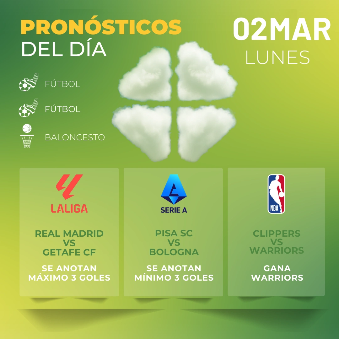 Pronósticos deportivos GRATIS para hoy lunes 2-03-2026 - Interna - MiCasino
