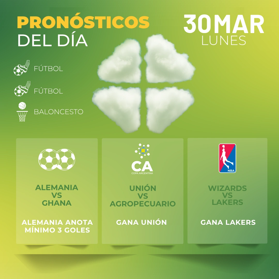 Pronósticos deportivos GRATIS para hoy lunes 30 03 2026 - Interna - MiCasino