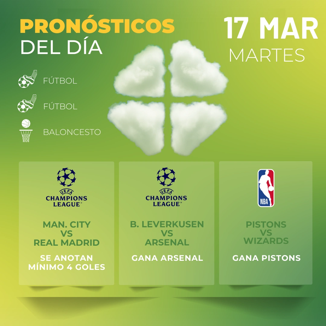 Pronósticos deportivos GRATIS para hoy martes 17-03-2026 - Interna - MiCasino