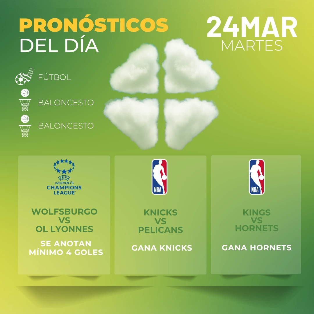Pronósticos deportivos GRATIS para hoy martes 24-03-2026 - Interna - MiCasino