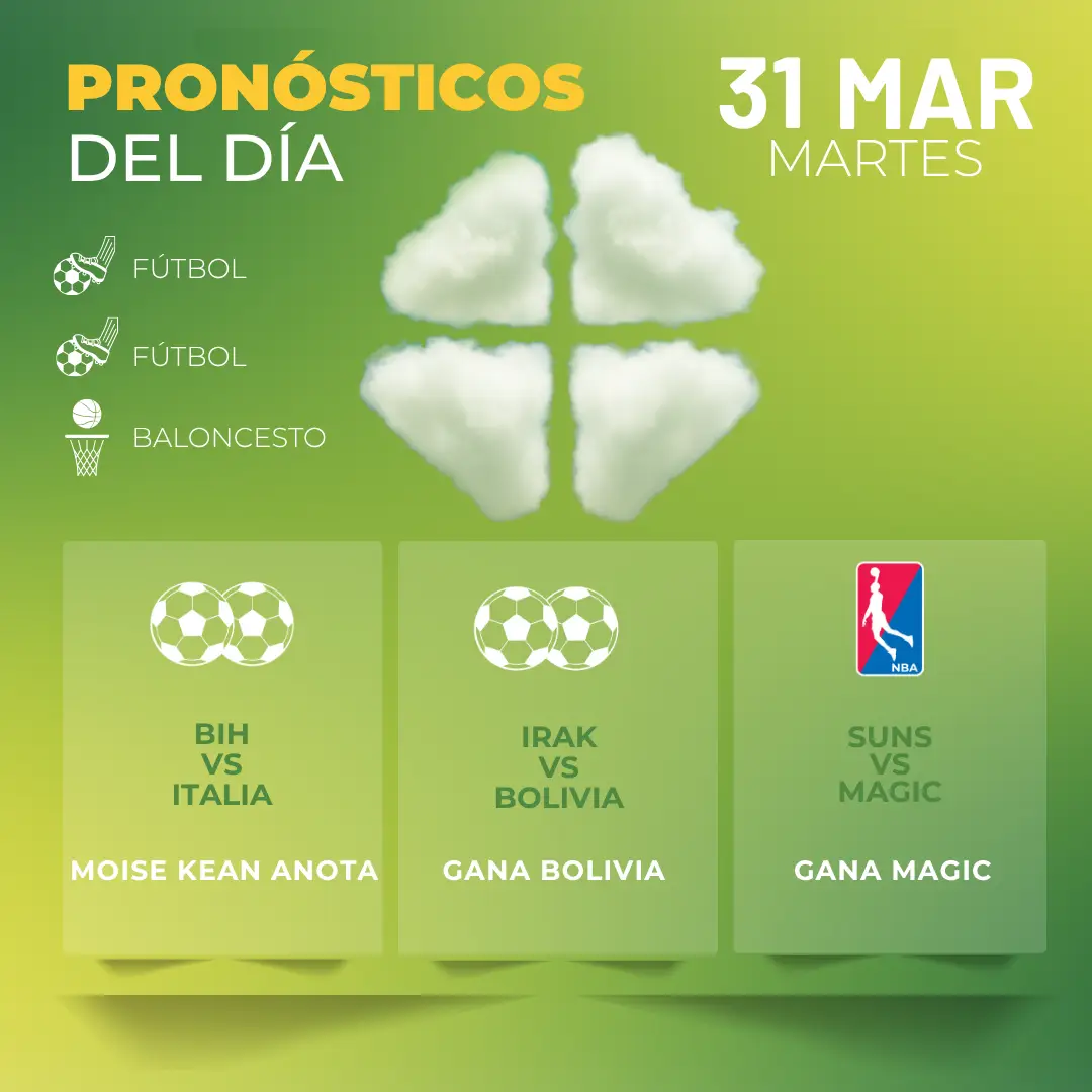 Pronósticos deportivos GRATIS para hoy martes 31_03_2026 Portada - MiCasino- MiCasino