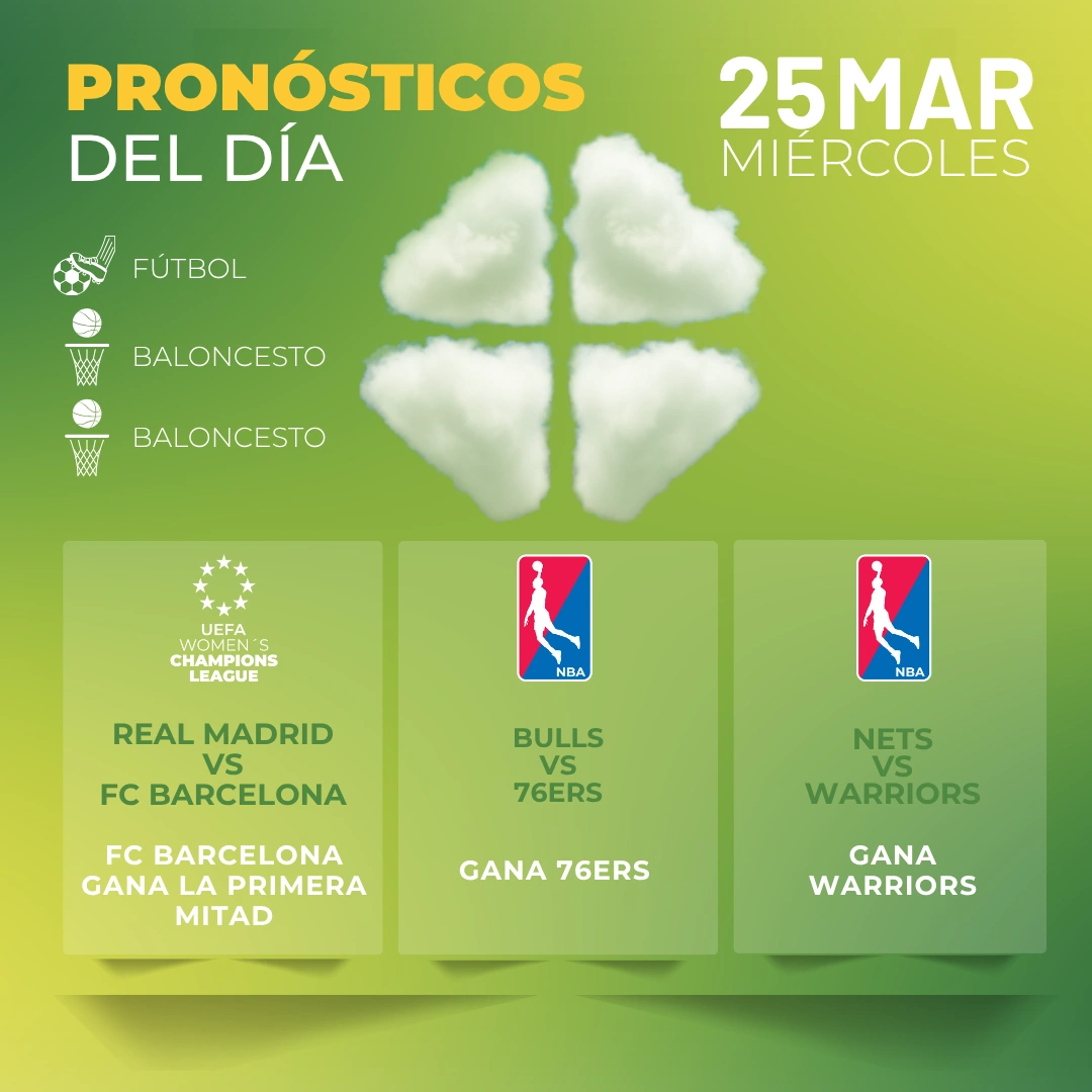 Pronósticos deportivos GRATIS para hoy miércoles 25_03_2026 - Interna - MiCasino