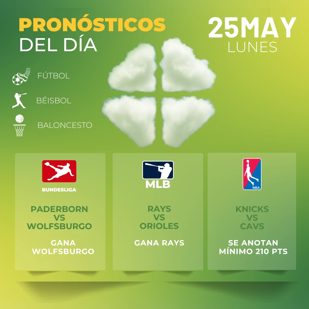 Pronósticos Deportivos GRATIS para hoy lunes 25_05_2026 - MiCasino
