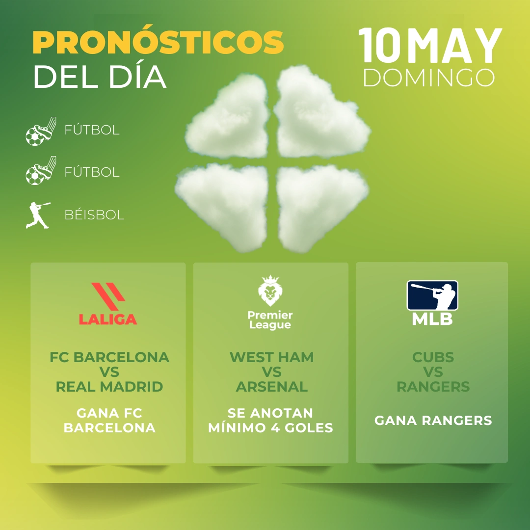 Pronósticos deportivos GRATIS para hoy domingo 10 05 2026 - INTERNA - MiCasino