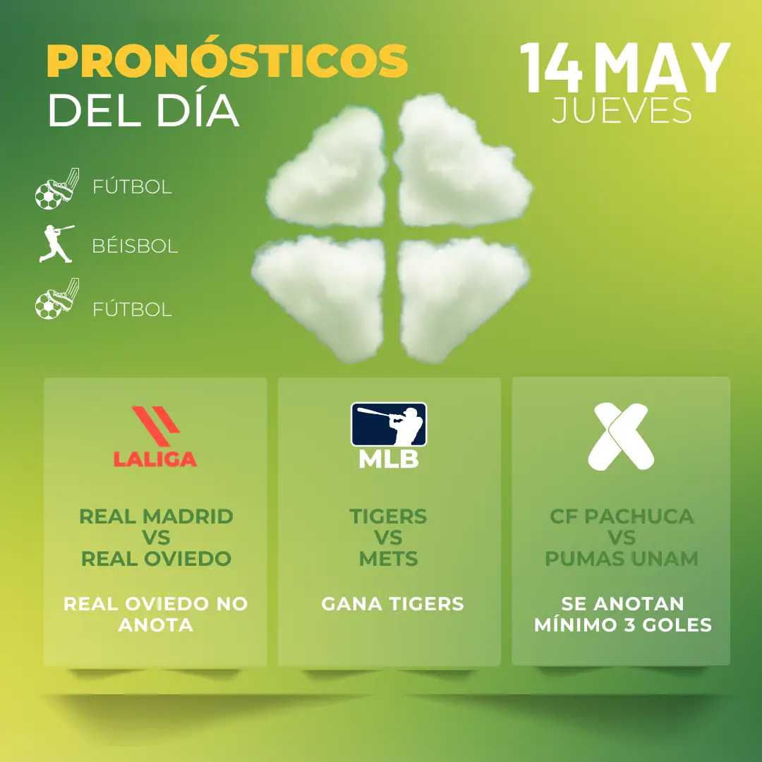 Pronósticos deportivos GRATIS para hoy jueves 14_05_2026 Portada – MiCasino