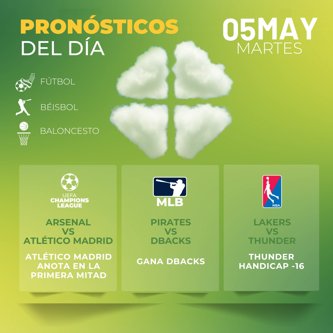 Pronósticos deportivos GRATIS para hoy martes 05 MAYO 2026 - INTERNA 2 - MiCasino