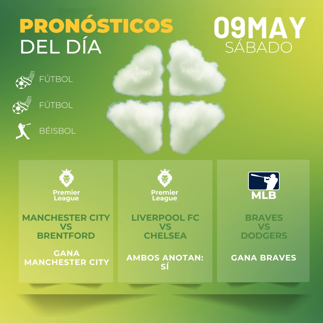 Pronósticos deportivos GRATIS para hoy sábado 09 05 2026 - MiCasino