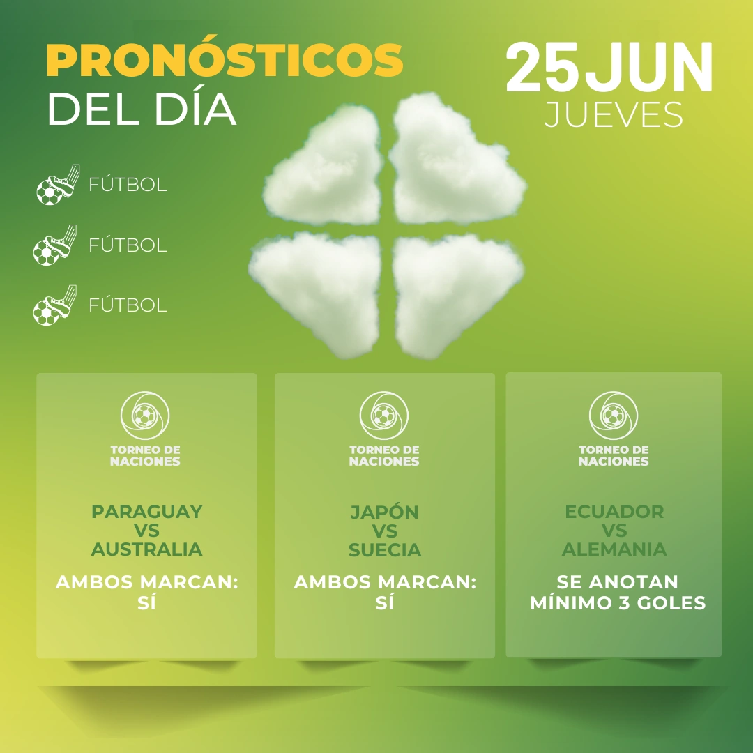 Pronósticos deportivos GRATIS para hoy jueves 25 06 2026 - INTERNA - MiCasino