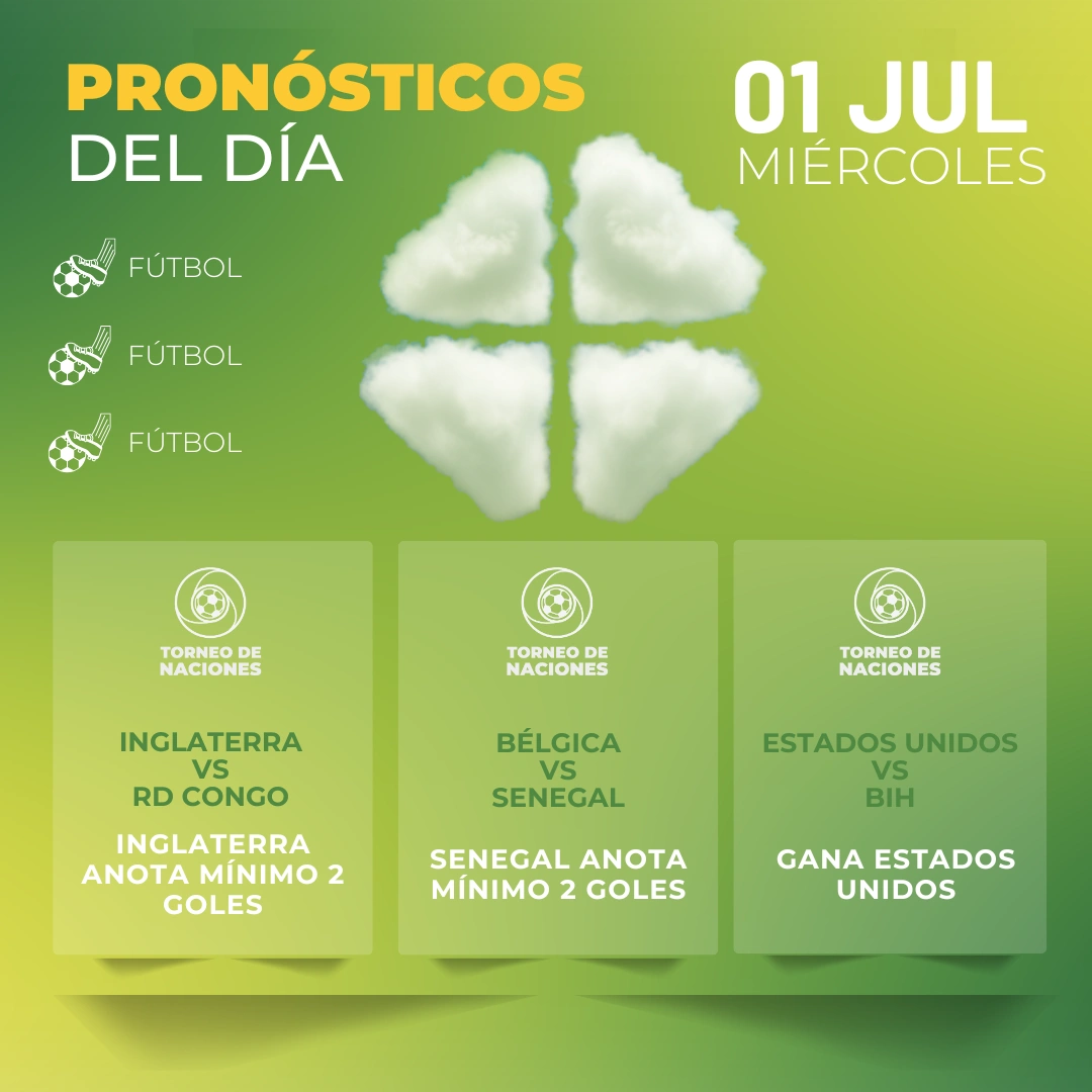 Pronósticos deportivos GRATIS para hoy miércoles 01 07 2026 - INTERNA - MiCasino