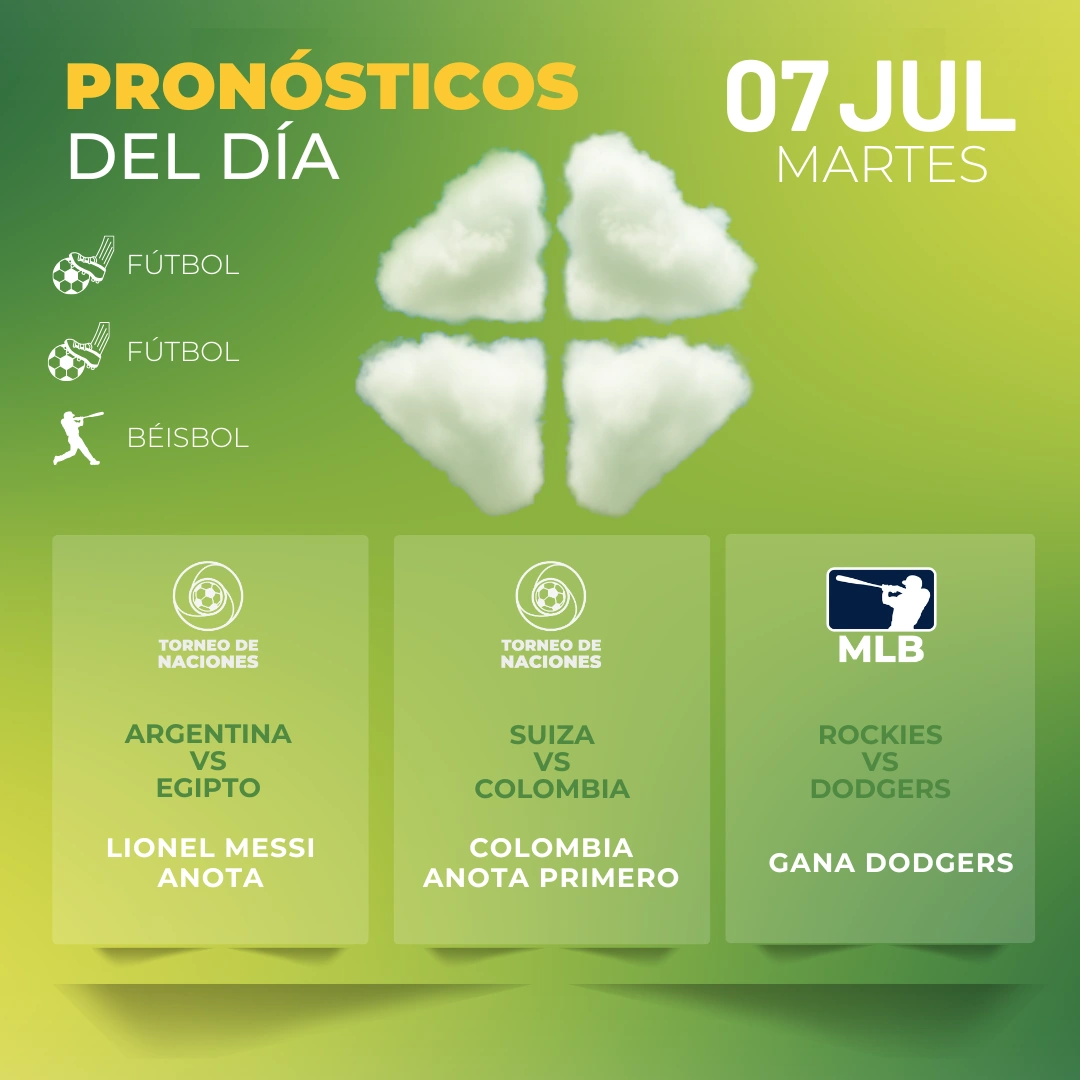 Pronósticos deportivos GRATIS para hoy martes 07 07 2026 - INTERNA - MiCasino